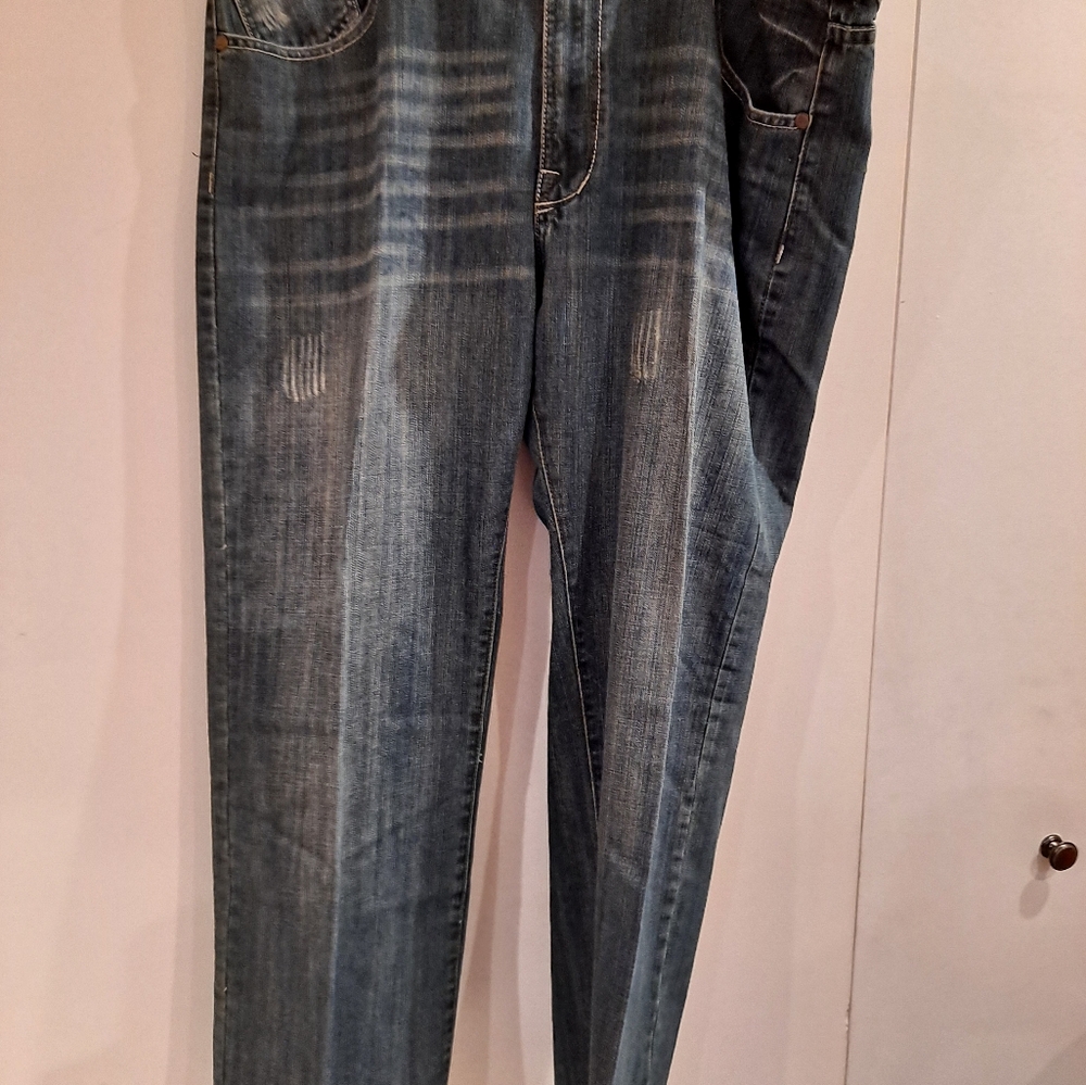 Basic Code Mens Light Wash Jeans 42/32